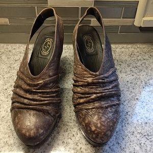 Salpy slingback leather high heels open back elastic